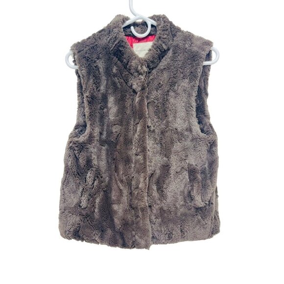 Blossom & Clover Women’s Faux Fur Outer Shell Vest Coats Jacket Brown Size M - Picture 3 of 9